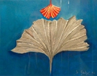 Ginkgo - Acryl, Silber & Blattgold