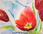 Tulpen in Rot - Acryl