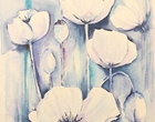 Mohn in Weiß - Acryl