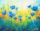 Blaue Blüten im Licht - Acryl