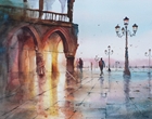 Abend in Venedig - Aquarell